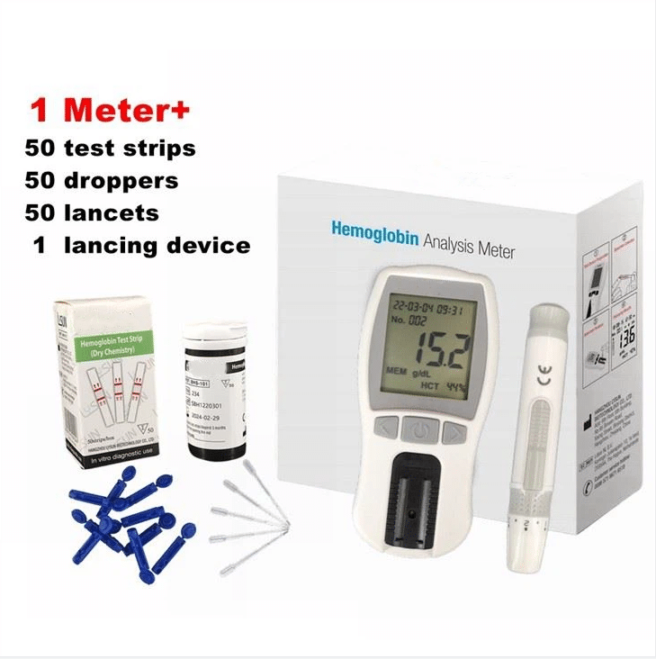 Hot Sale Hemoglobin Test Kit SBH-102 3 Hot-Sale-Electronic-Health-Care-Automatic-Portable-Digital-Handheld-Hemoglobin-Analyzer-Meter Kit Package Content SBH-102