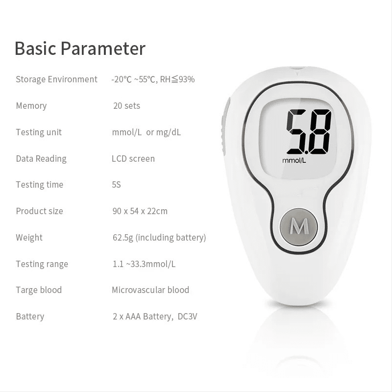 Affordable CE& FDA Glucose Meter SG-425 6 blood glucose monitor product specifications
