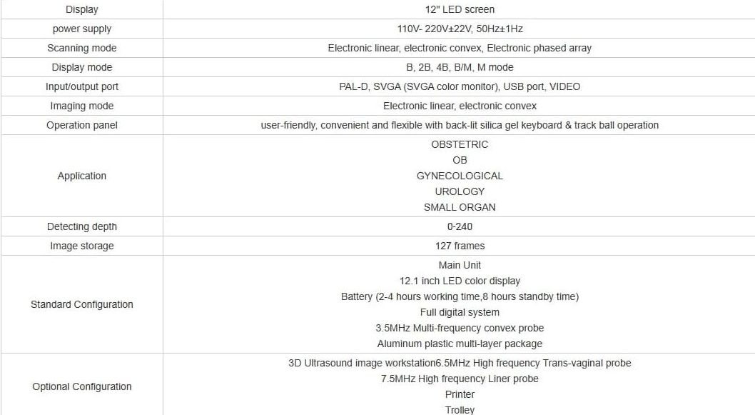 Hot Sale Portable Ultrasound Machine MS-U580 6 Ultrasound machine 580 specifications