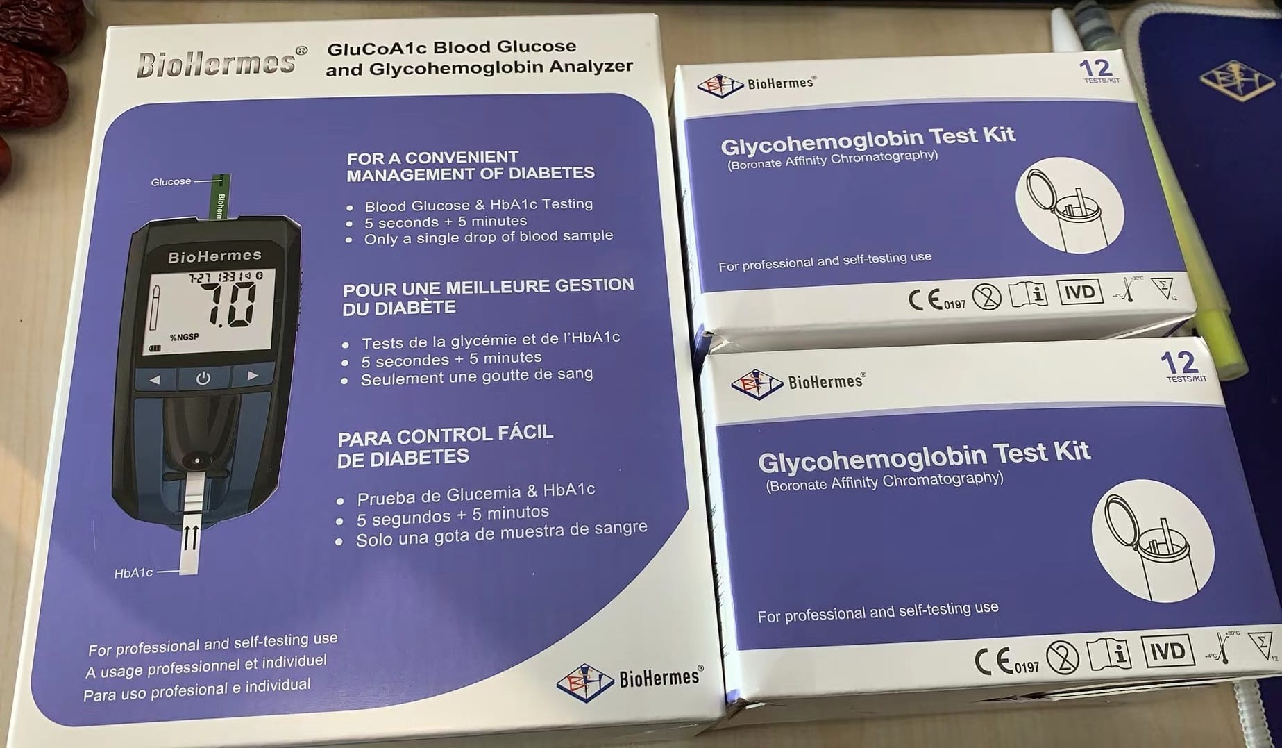 2 in 1 GluCoA1c Analyzer MS-GLUA1C 4 GluCoA1c Analyzer test strips