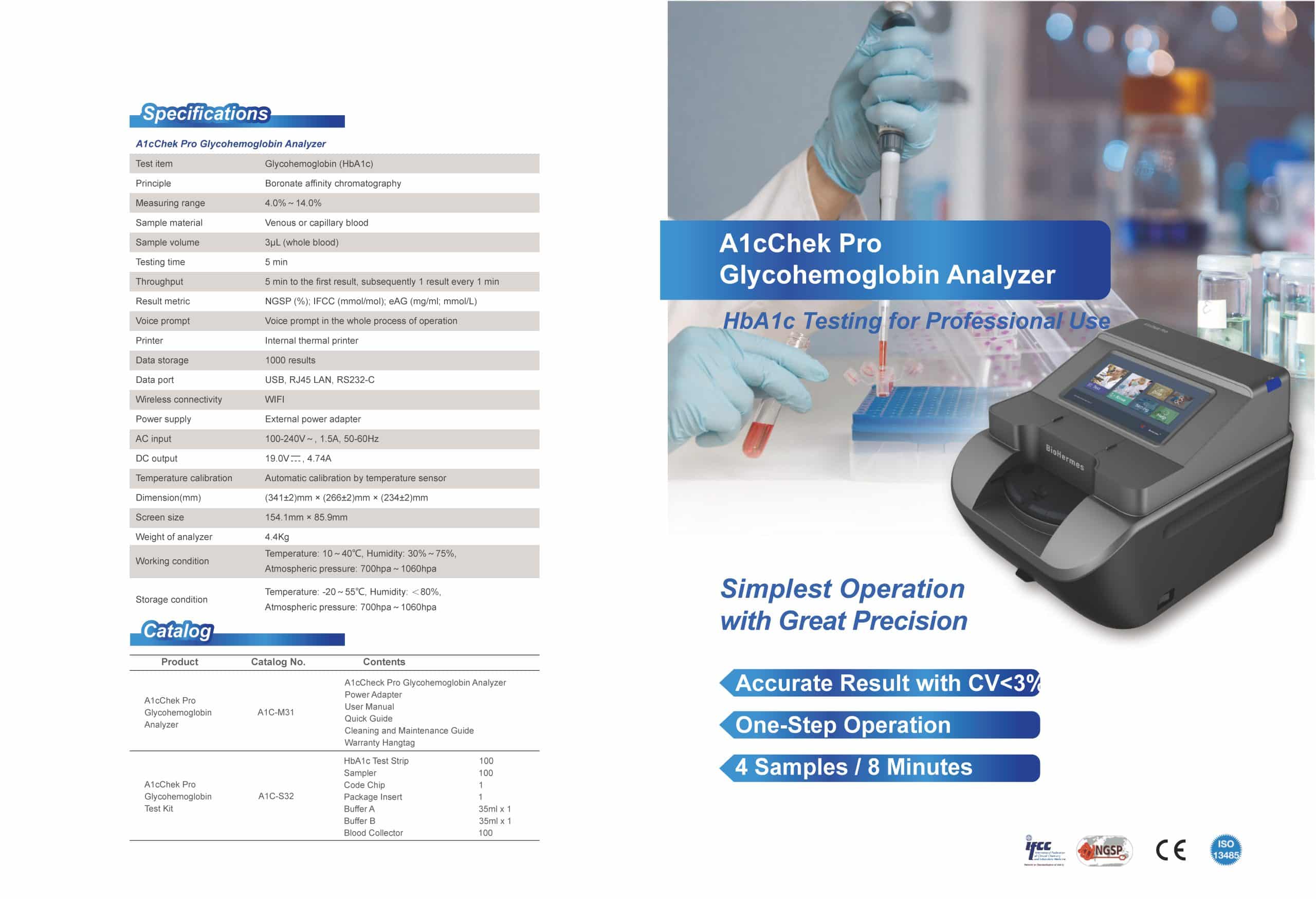 A1cChek Pro Glycohemoglobin Analyzer 3 A1c chek Pro HbA1c test device
